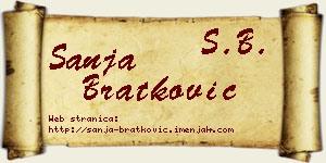 Sanja Bratković vizit kartica